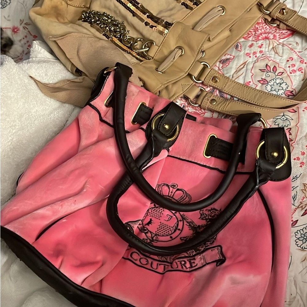 Juicy Couture Pink and Beige Handbags
